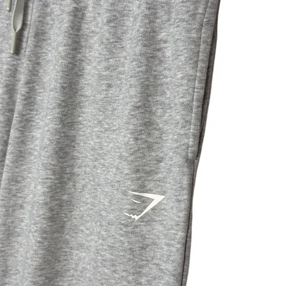 Gymshark Crest Joggers Mens Small Light Grey Marl B1A3V Sweatpants Drawstring - Picture 6 of 8